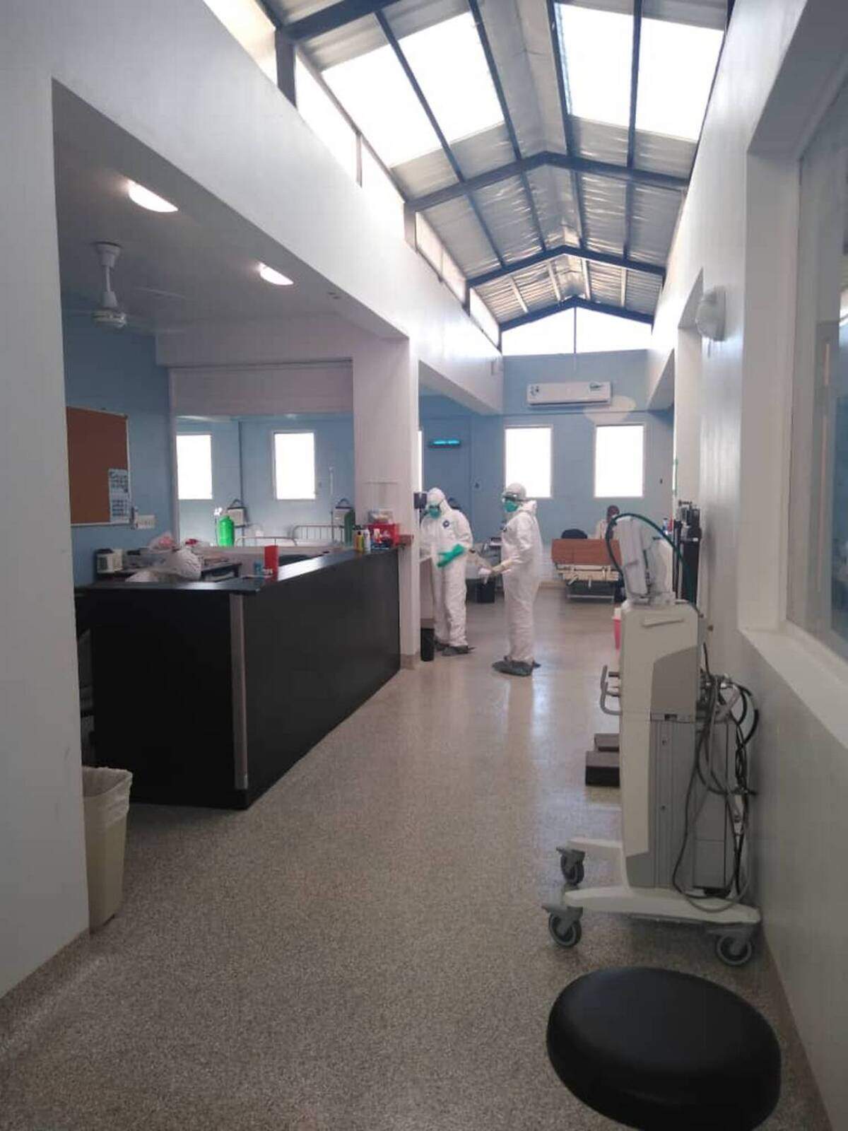 La unidad COVID-19 en el Hospital Universitario de Mirebalais.