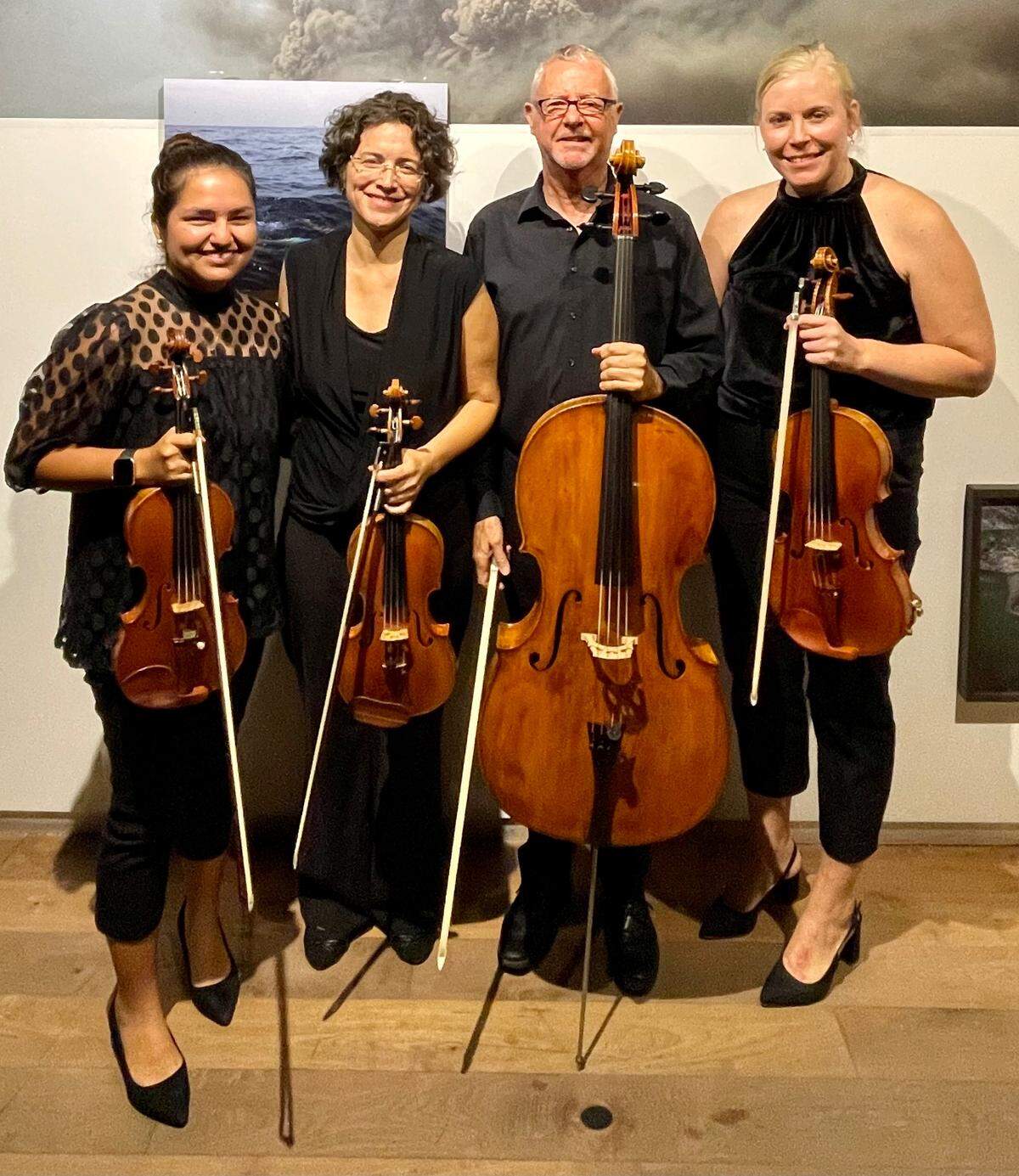 El Conjunto de Cámara de South Beach en The Betsy Hotel: Sheena Gutiérrez, Karen Lord Powell, Michael Andrews y Angela Kratchmer. 