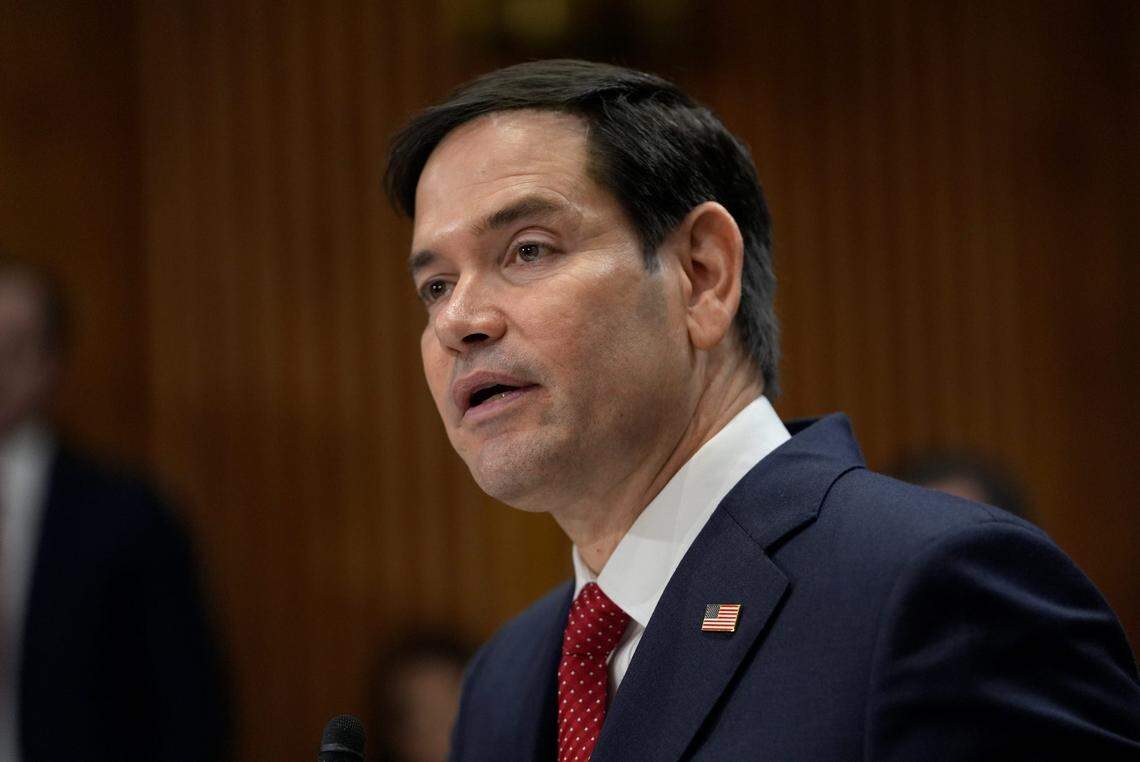 Marco Rubio delivers remarks during a Senate Foreign Relations committee hearing on his nomination to be Secretary of State on Wednesday, Jan. 15, 2025 in Washington, DC.