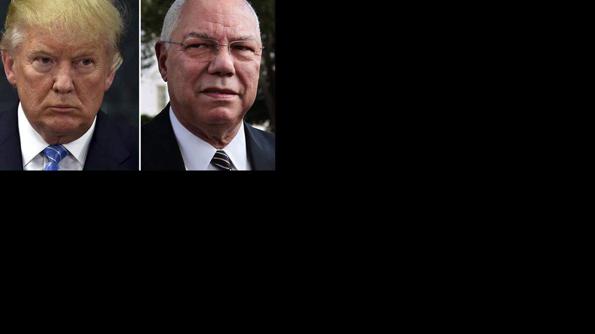 Donald Trump, Colin Powell. AFP, AP