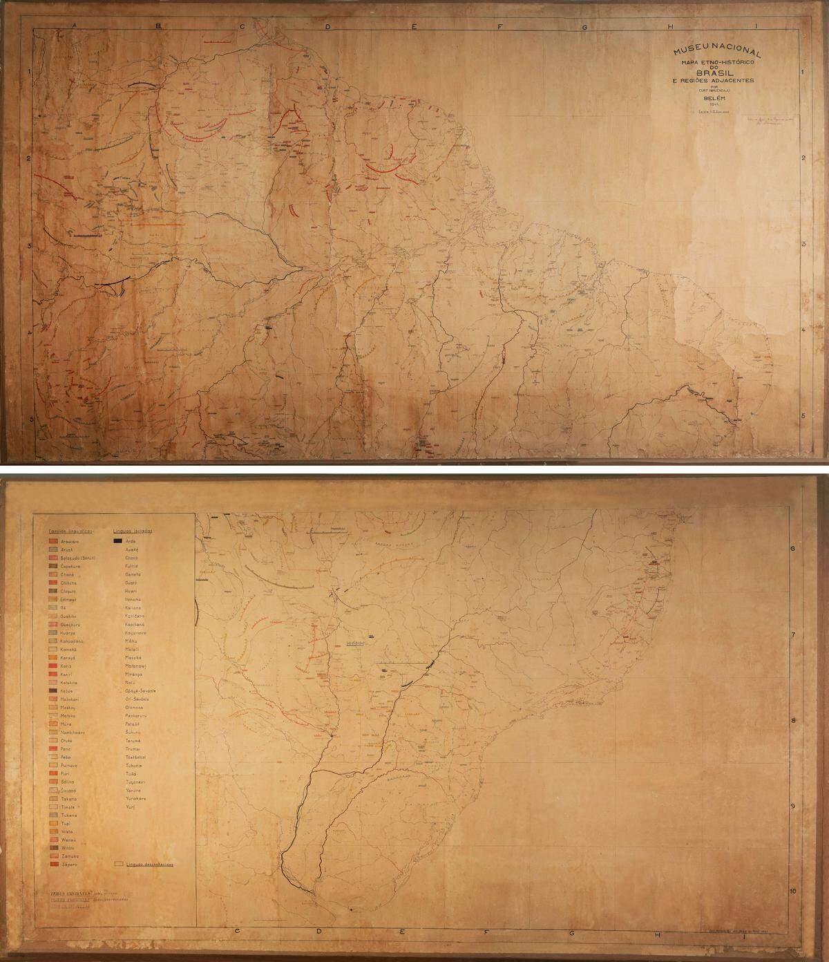 Uno de los mapa creado por el etnólogo alemán Curt Nimuendajú, se perdió en el fuego que destrozó el Museo Nacional de Brasil.