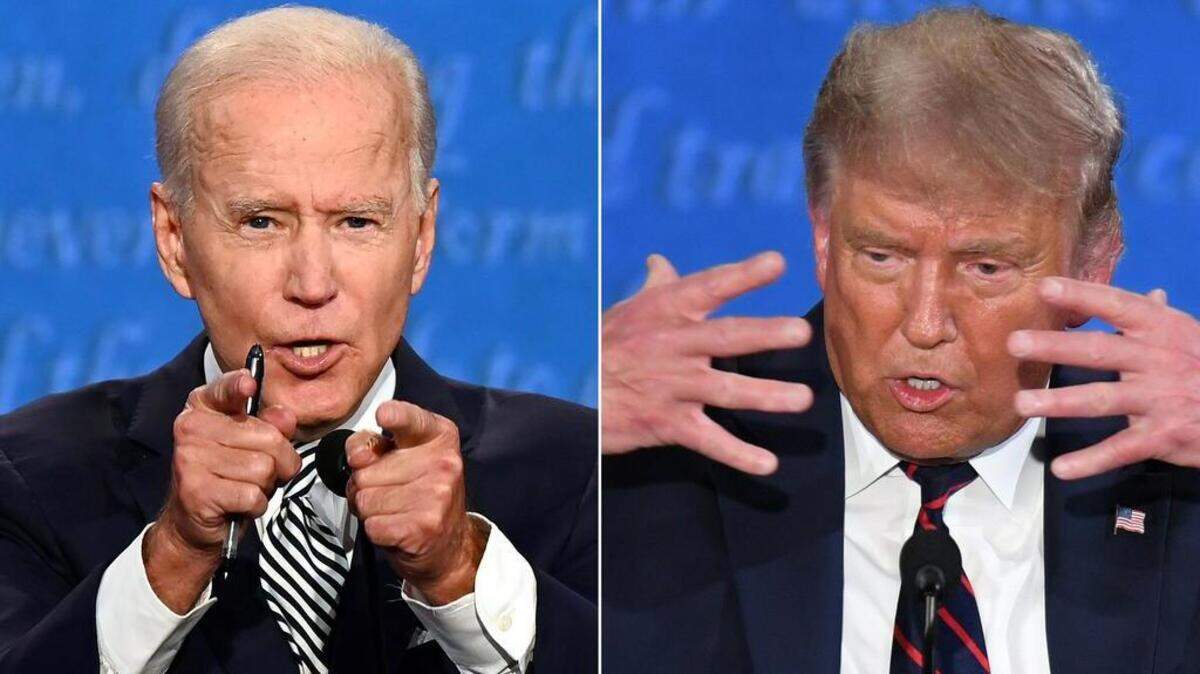 Joe Biden y Donald Trump durante su debate en Cleveland, Ohio, el 29 de septiembre de 2020.