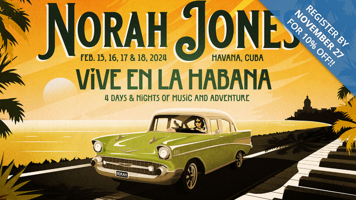 Captura de pantalla del sitio web para reservar el viaje a La Habana que incluía las entradas a los conciertos de Norah Jones.