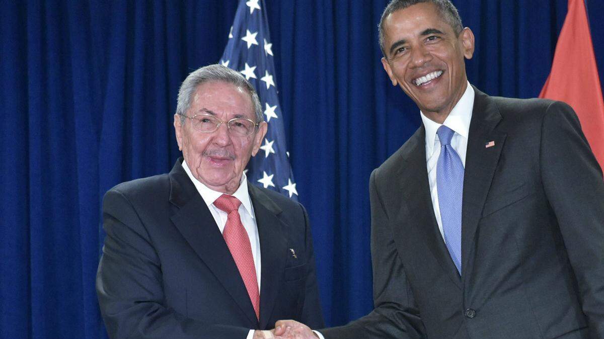 Raúl Castro y Barack Obama  el martes 29 de septiembre en sede de las Naciones Unidas.