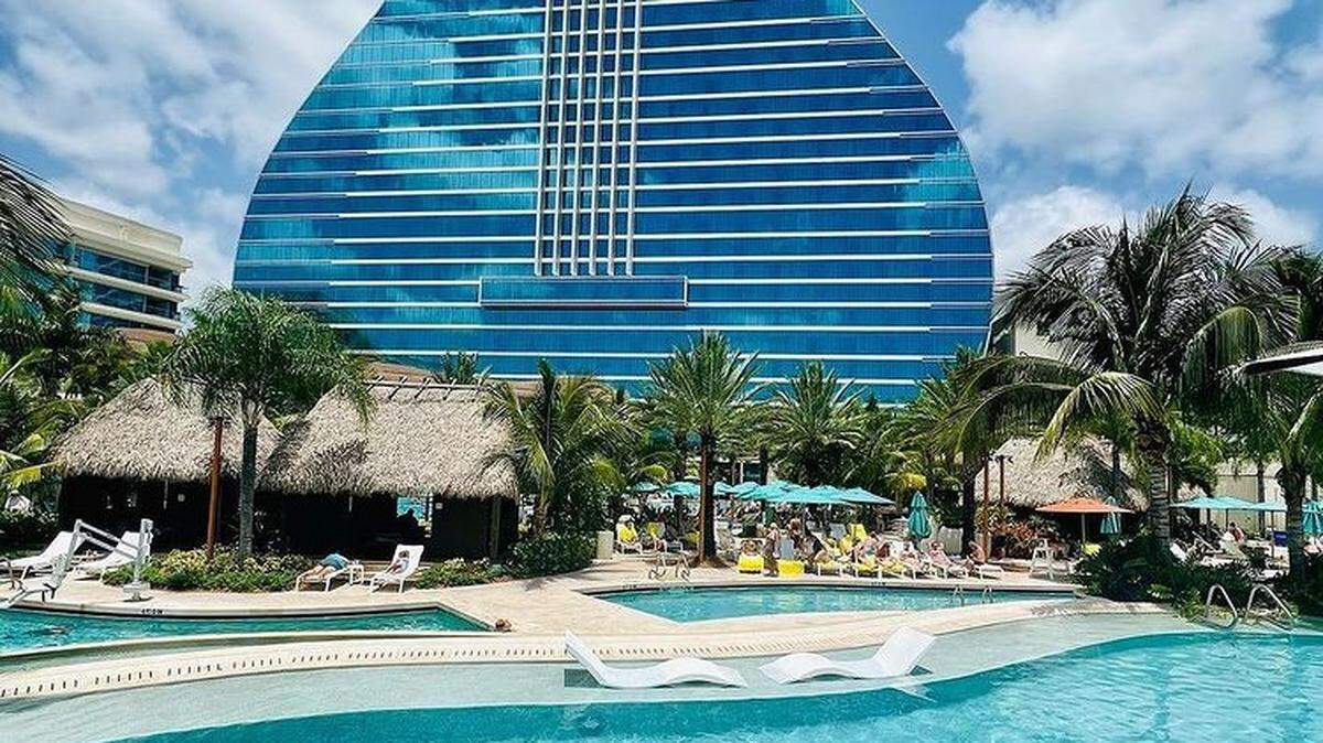 The Guitar Hotel and pool at Seminole Hard Rock Hotel & Casino, near Hollywood.