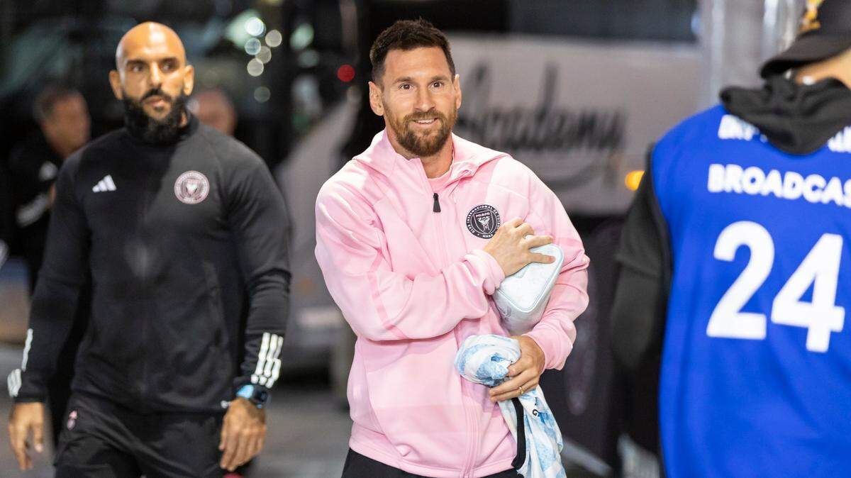 El delantero del Inter Miami Lionel Messi a su llegada al Chase Stadium antes del inicio del partido ante Real Salt Lake, el 21 de febrero de 2024 en Fort Lauderdale.