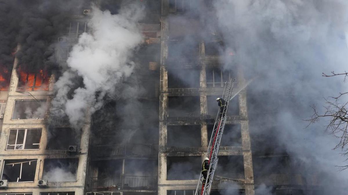 Kyiv, Ukraine after a Russian bombing run(AP/Efrem Lukatsky)