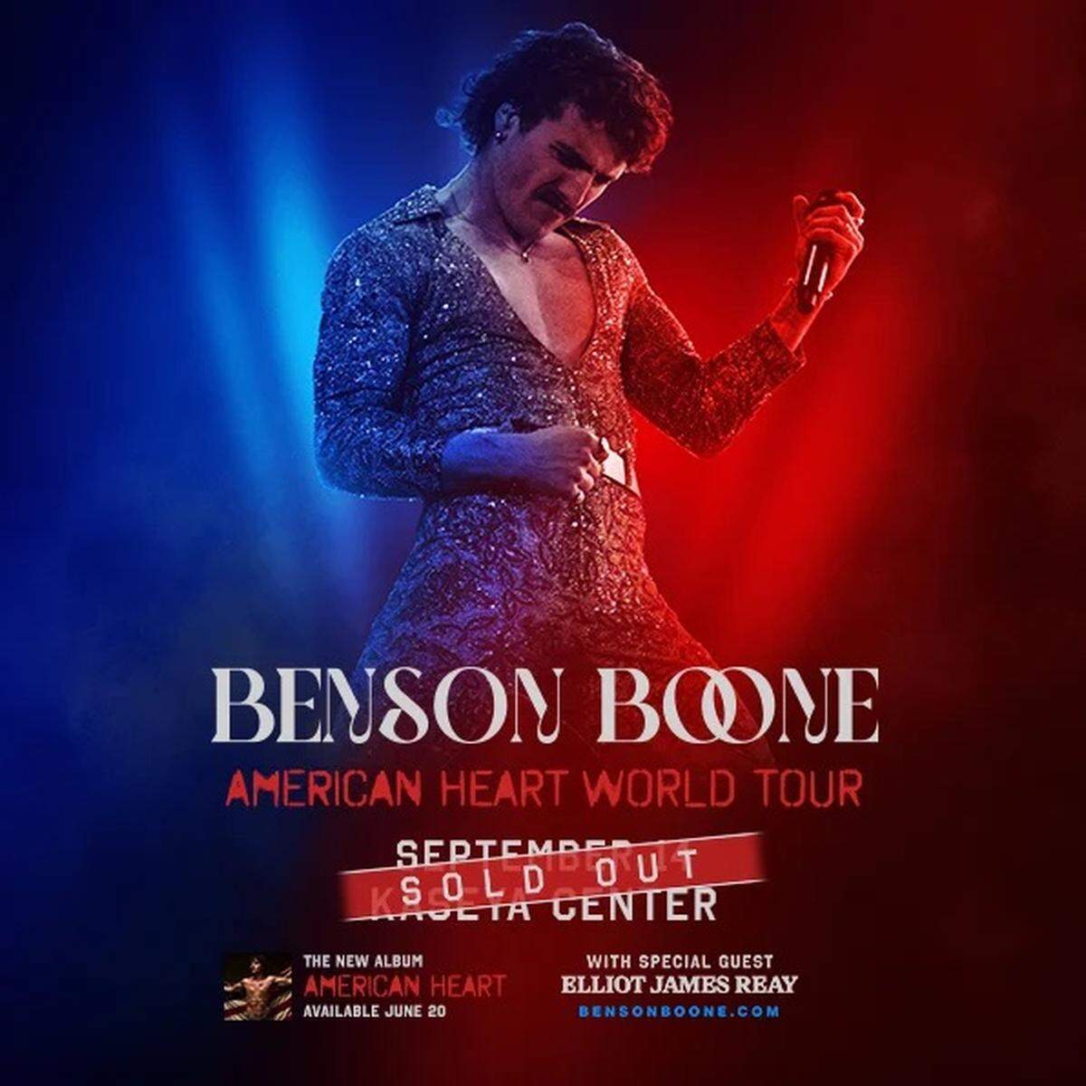 Benson Boone, trae la gira ‘Corazón americano’ al Kaseya Center.
