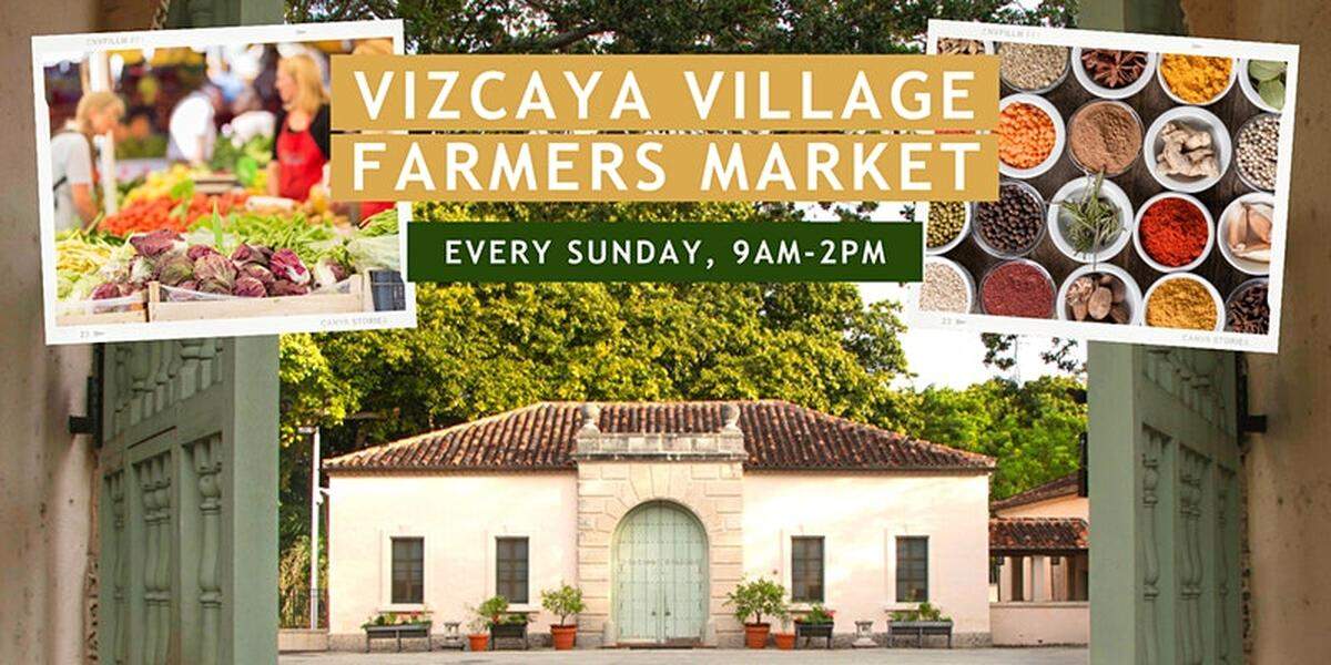 El domingo ,ercado de agricultores de Vizcaya Village.