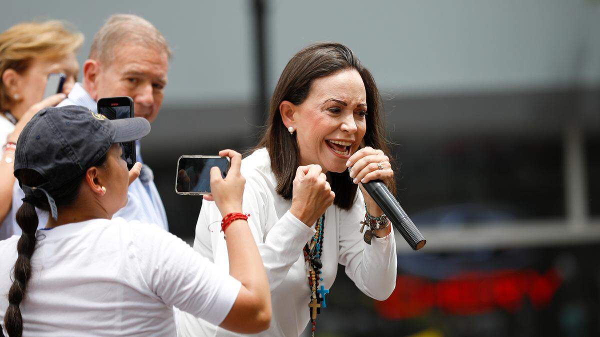 Foto de archivo. La líder opositora venezolana, María Corina Machado, convocó este domingo a nuevas movilizaciones para el próximo sábado 17 de agosto en medio de denuncias de fraude electoral, luego que el mandatario izquierdista Nicolás Maduro fuera proclamado ganador para un tercer mandato.