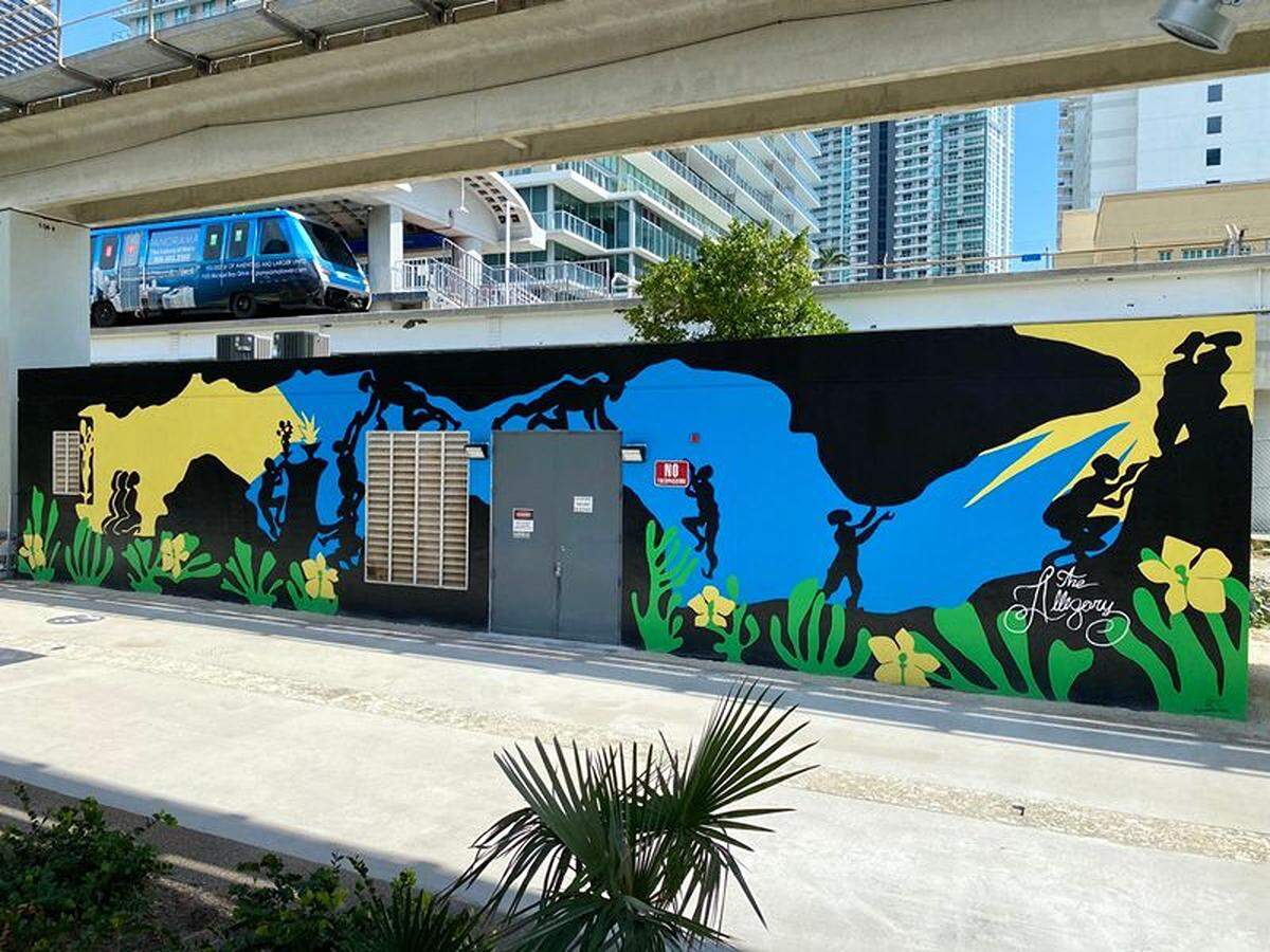 'La alegoría', 2021, pintura mural de Edny Jean Joseph. 