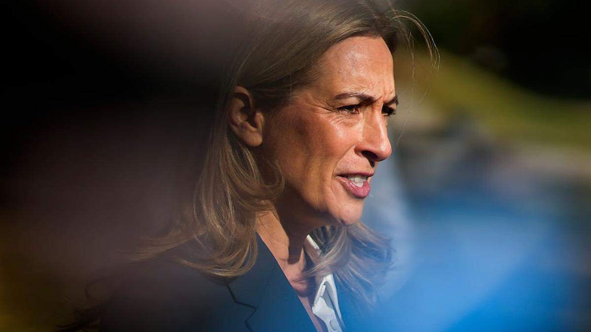 MONTCLAIR, NEW JERSEY - NOVEMBER 4: New Jersey Democratic gubernatorial candidate, U.S. Rep. Mikie Sherrill (D-NJ), speaks to the media after casting her vote on November 4, 2025 in Montclair, New Jersey. Sherrill faces off against Republican gubernatorial candidate Jack Ciattarelli, in a tightly contested race for New Jersey governor. (Photo by Eduardo Munoz Alvarez/Getty Images)