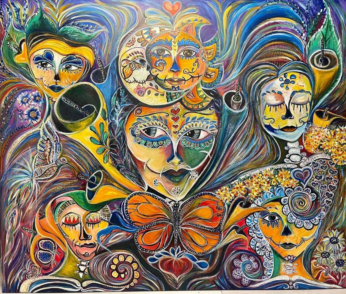 La artista mexicana Anaiz Azaman expondrá su obra El Portal, en La Mano Hispana en Milander Center, en Hialeah, a partir del 30 de septiembre. Con esa pintura evoca la dimensión en la que se entra con la muerte