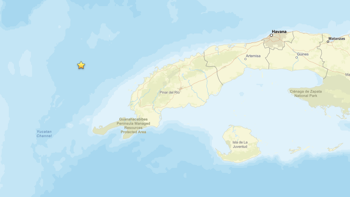 Cuba registra un sismo de magnitud 5,3 en su extremo noroccidental