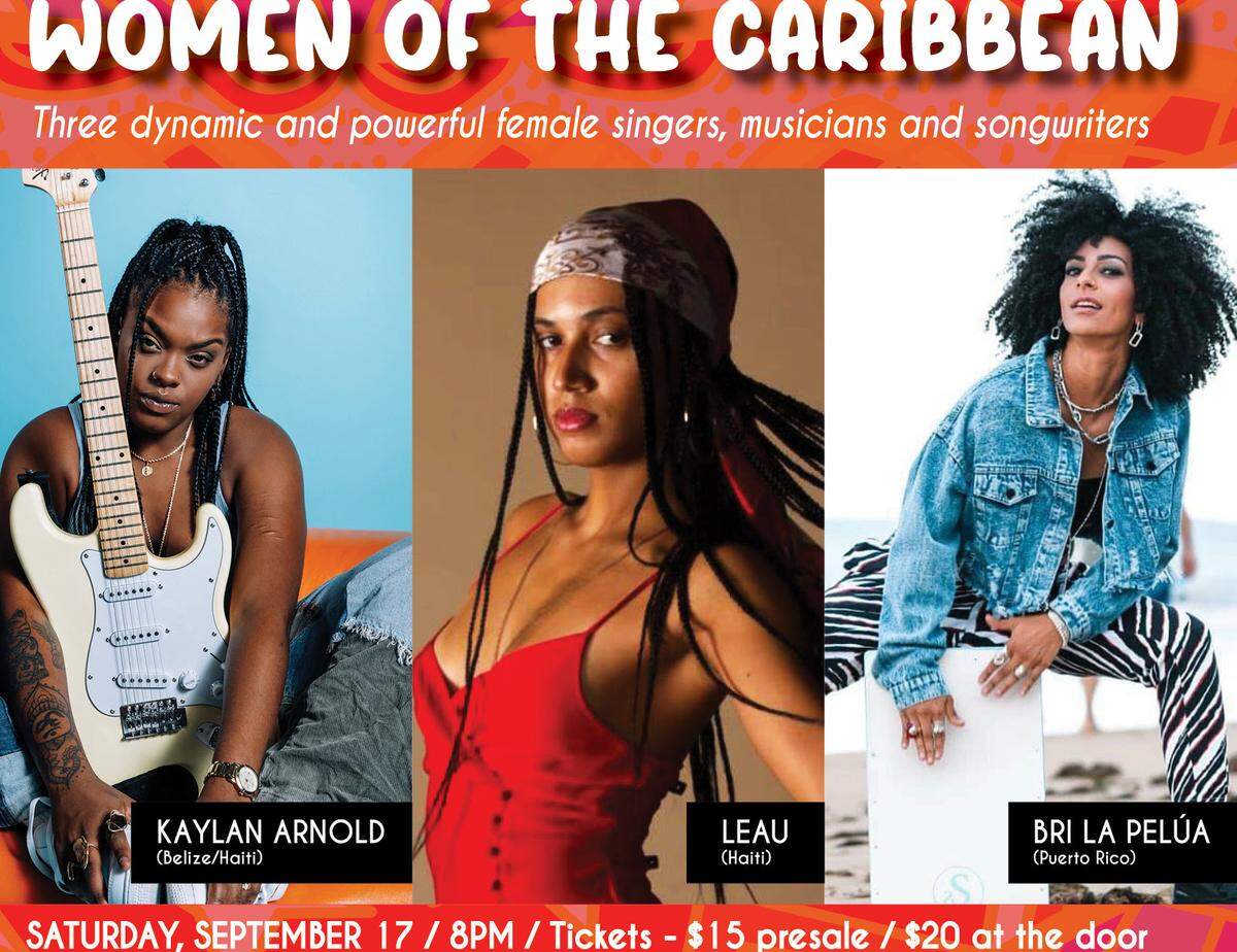 Mujeres del Caribe, Kaylan Arnold, Bri “La Pelúa”&nbsp;y&nbsp;Leau en el  Koubek Center.
