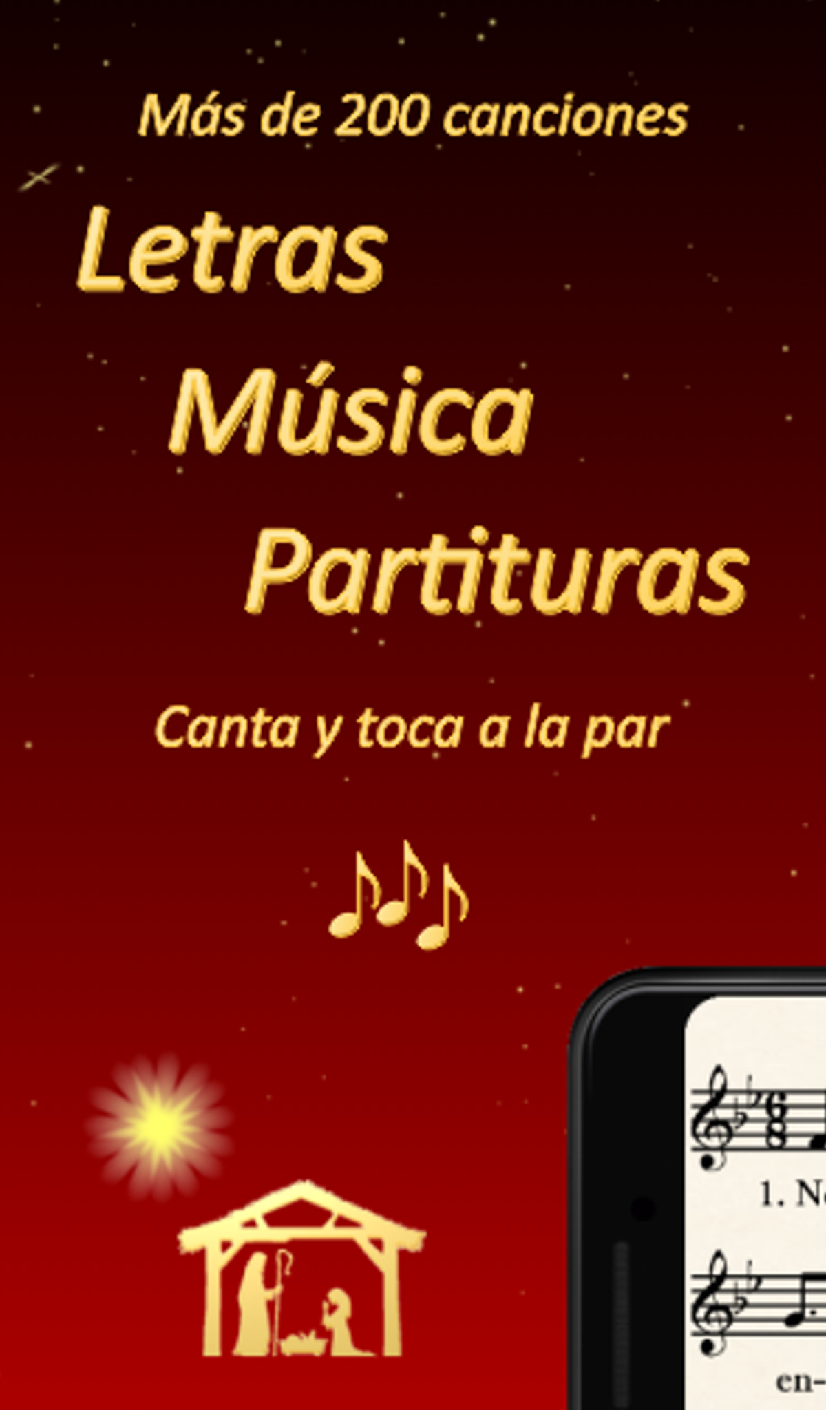 Villancicos +. Con más de doscientos villancicos tradicionales y populares que vienen con su música, letra y partitura para cantar