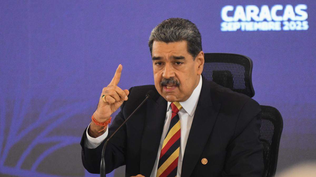 El gobernante de Venezuela, Nicolás Maduro, ofrece una conferencia de prensa el 1ro. de septiembre de 2025, en Caracas.