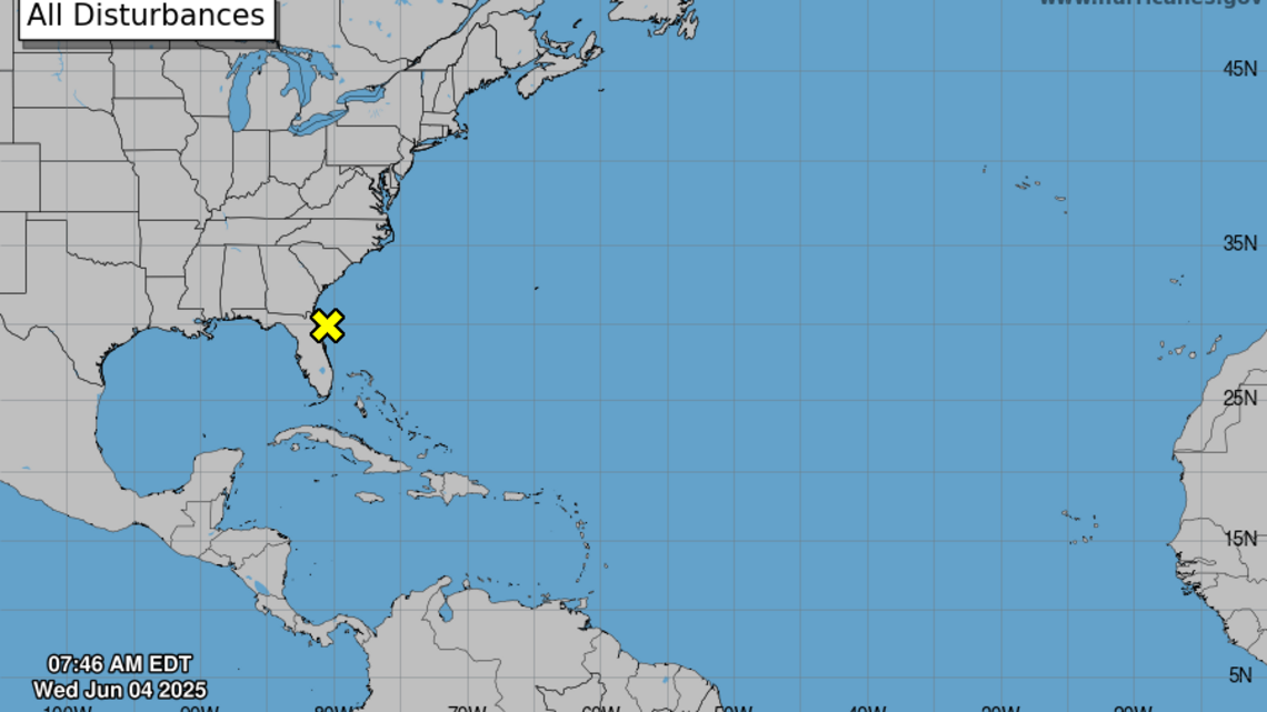 Sistema podría formarse en las Carolinas. Fuertes lluvias azotarán Florida