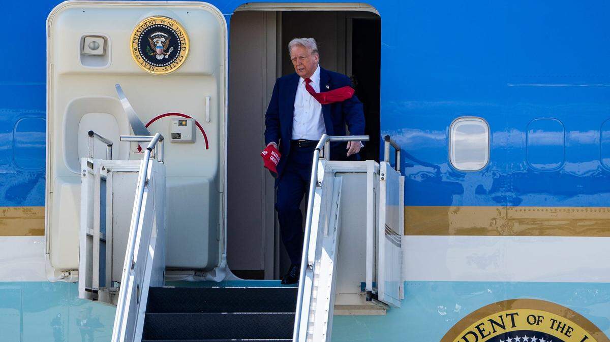 President Donald Trump on Air Force One, April 29, 2025