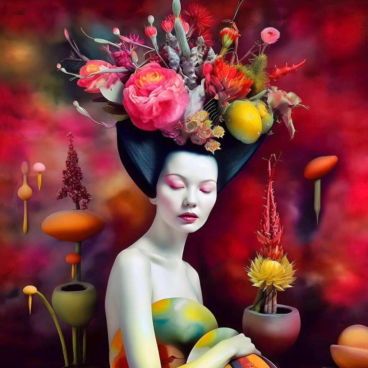 “El jardín de los sueños”, de la colección de Seda y Sombra Arte fotográfico sobre papel acrílico 48x48. Artista español Joaquín Fanjul.