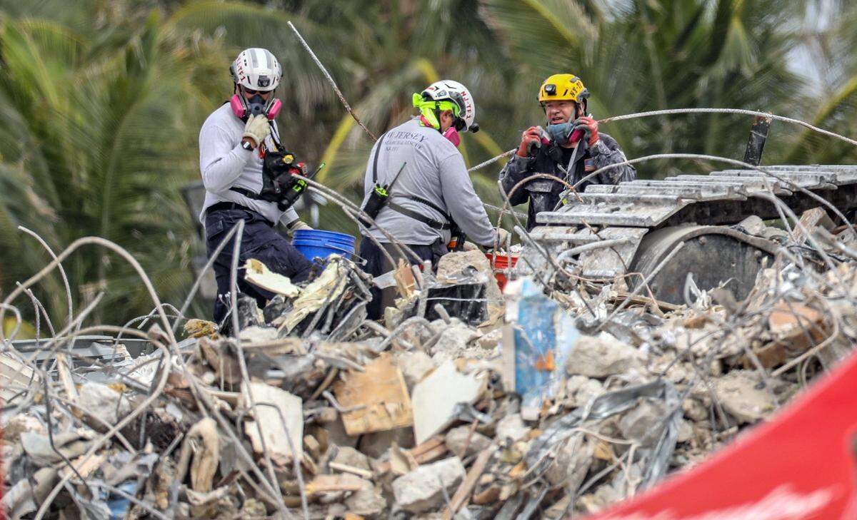 Rescue and recovery teams worked around the clock at the site of Champlain Towers South catastrophe.