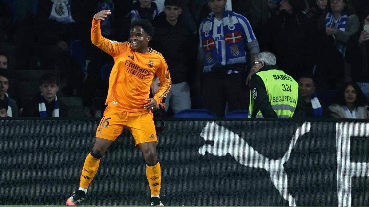 El Real Madrid se impuso este miércoles en Anoeta 1-0 a la Real Sociedad en la ida de las semifinales de la Copa del Rey, gracias al tanto del brasileño Endrick.