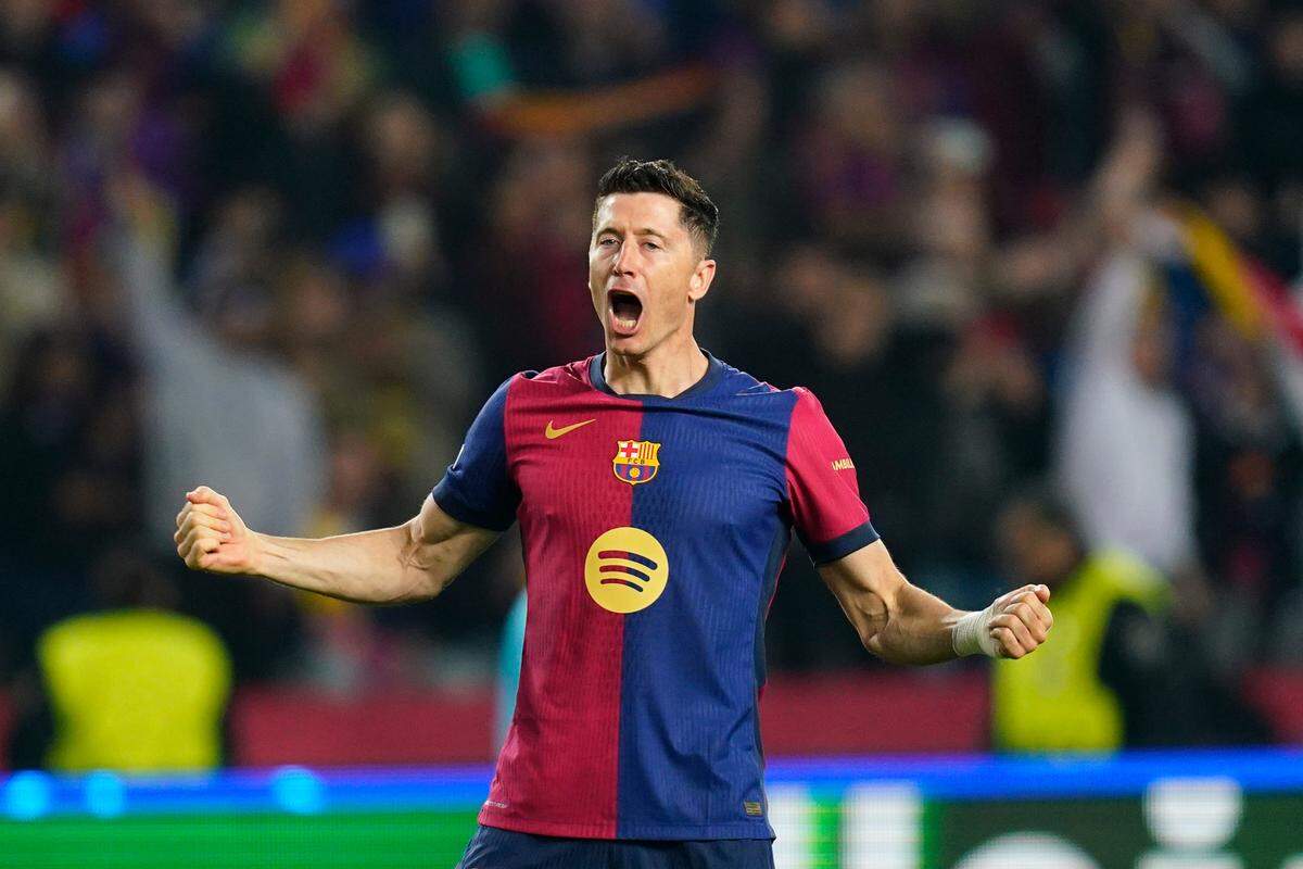 El delantero de Barcelona Robert Lewandowski. 