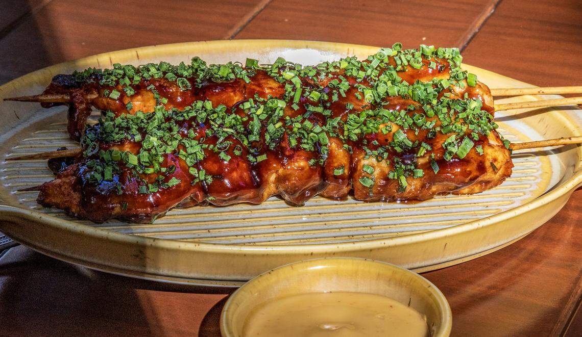 An Asian chicken robata by chef Jonathan Arenas of Mayami Wynwood.
