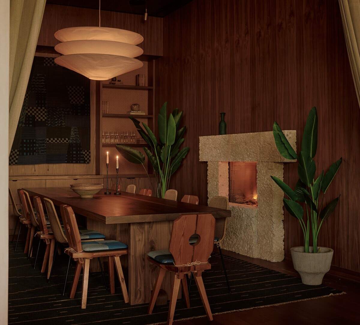 Un rincón privado para comer en Uchiko en Miami Beach.