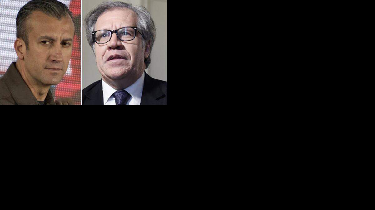 El vicepresidente de Venezuela, Tareck , elsecretario general de la Organización de Estados Americanos (OEA), Luis Almagro.Archivo 