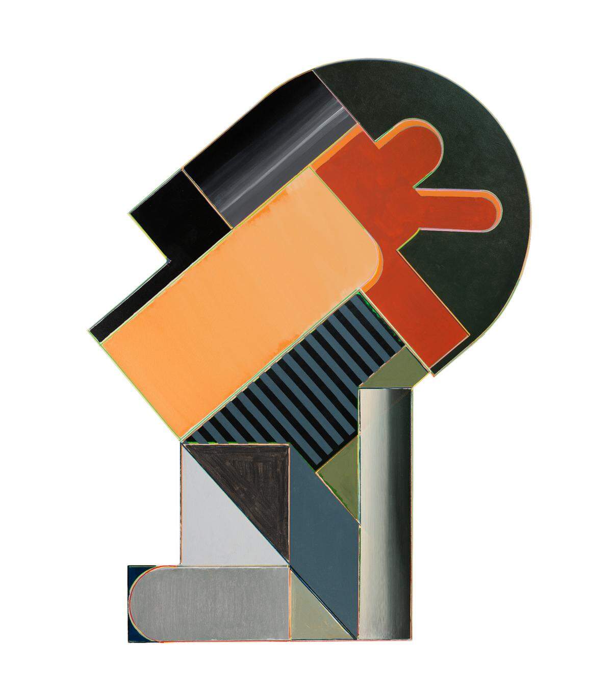 “Brick Structure No 7”, 2025, acrílico sobre lienzo sobre madera, 59 x 46.5 pulgadas.