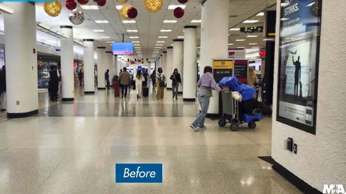El Aeropuerto Internacional de Miami (MIA) compartió imágenes del cambio tras la instalación de nuevos asientos con puerto USB para viajeros mientras esperan los controles de seguridad.