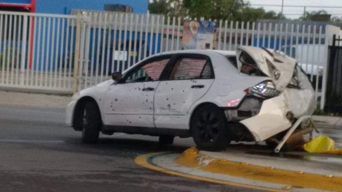 The Honda that Lester Machado was driving in 2017 when he led Hialeah police on a car chase that ended when he crashed into a concrete Metrorail column. Officers opened fire and killed him.