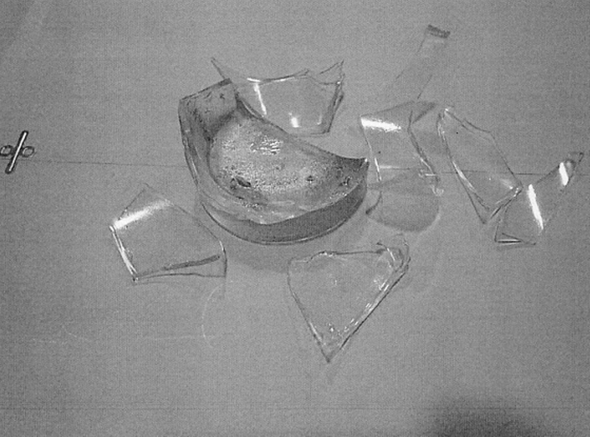 Pasajero de crucero se enfurece y destroza su copa de cóctel en la cara de un hombre. En la foto, la copa rota.