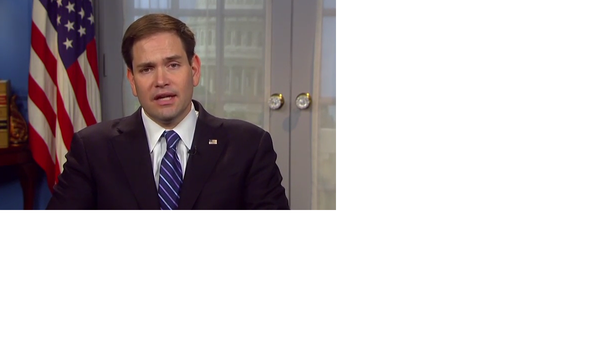 El senador republicano Marco Rubio, en un video criticando la política de la Casa Blanca con respecto a Cuba. 