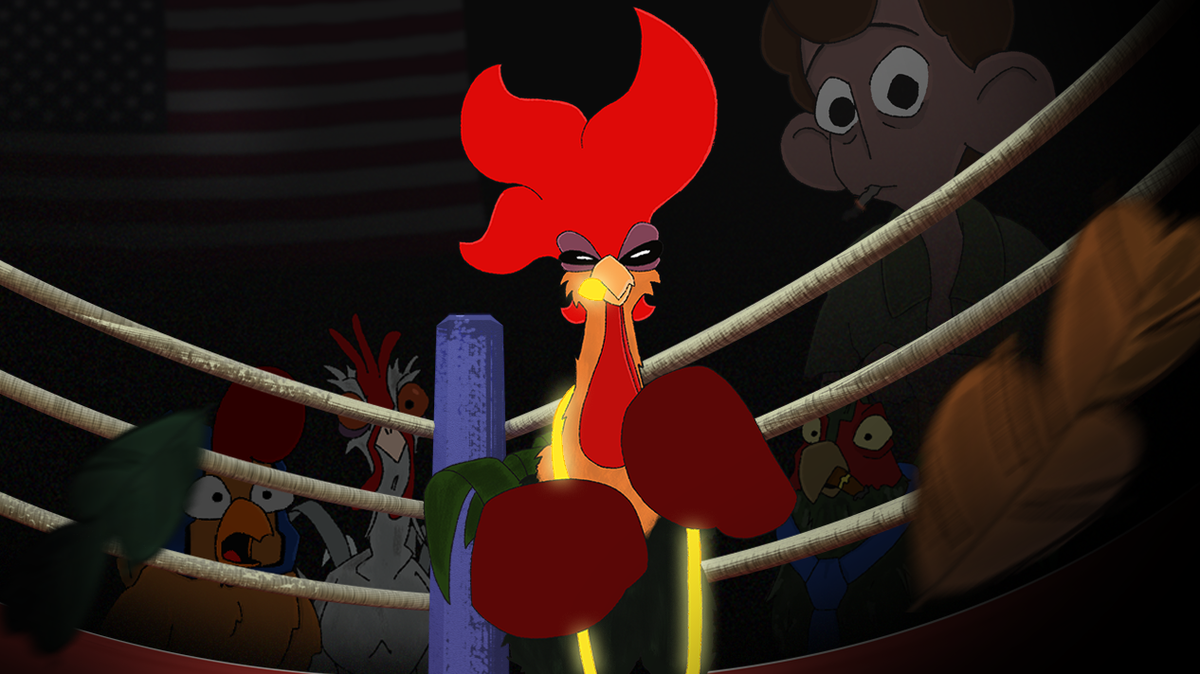El gallo Yunián, interpretado por el comediante Mike Menéndez, es el protagonista de ‘Pollo Punch’, que ganó el premio de Mejor corto animado en el Festival de Cine de Puerto Rico. Ahora está disponible en YouTube.