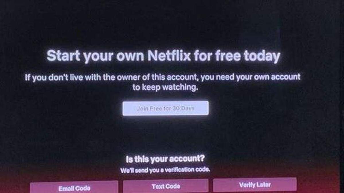 Mensaje recibido por un usuario en EEUU por no cumplir los términos y condiciones de Netflix.