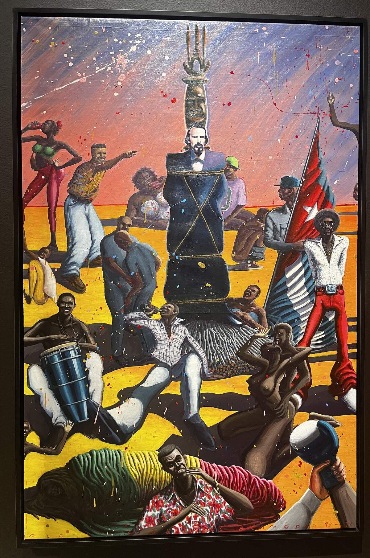 “Céspedes y la libertad de los negros”, de Alexis Esquivel Bermúdez. 2021. Óleo sobre lienzo, colección privada. Esquivel es otro de los artistas pioneros en la relectura del arte cubano desde una perspectiva afrodescendiente.