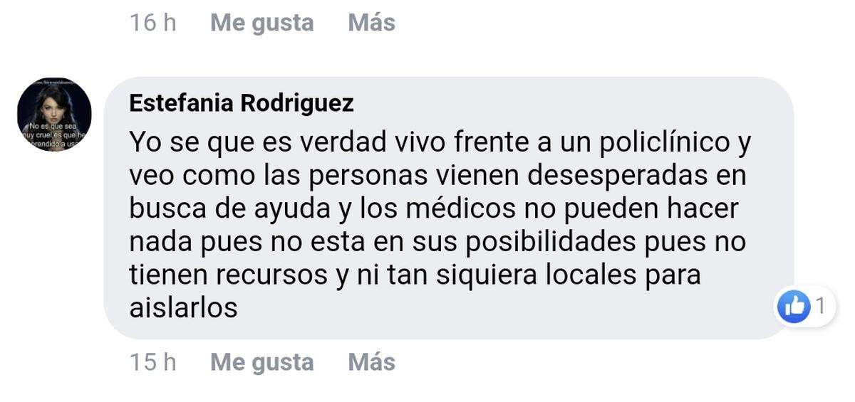Comentario en Facebook