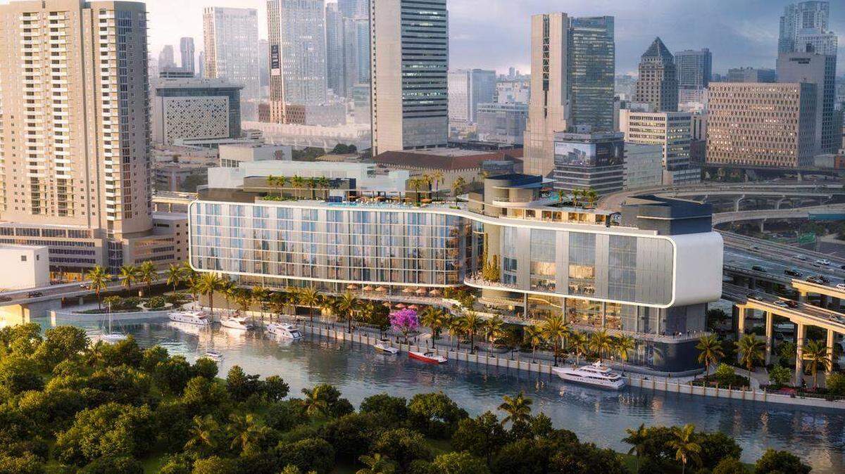 Representación del proyecto Riverside Wharf Miami proporcionada por los urbanistas.