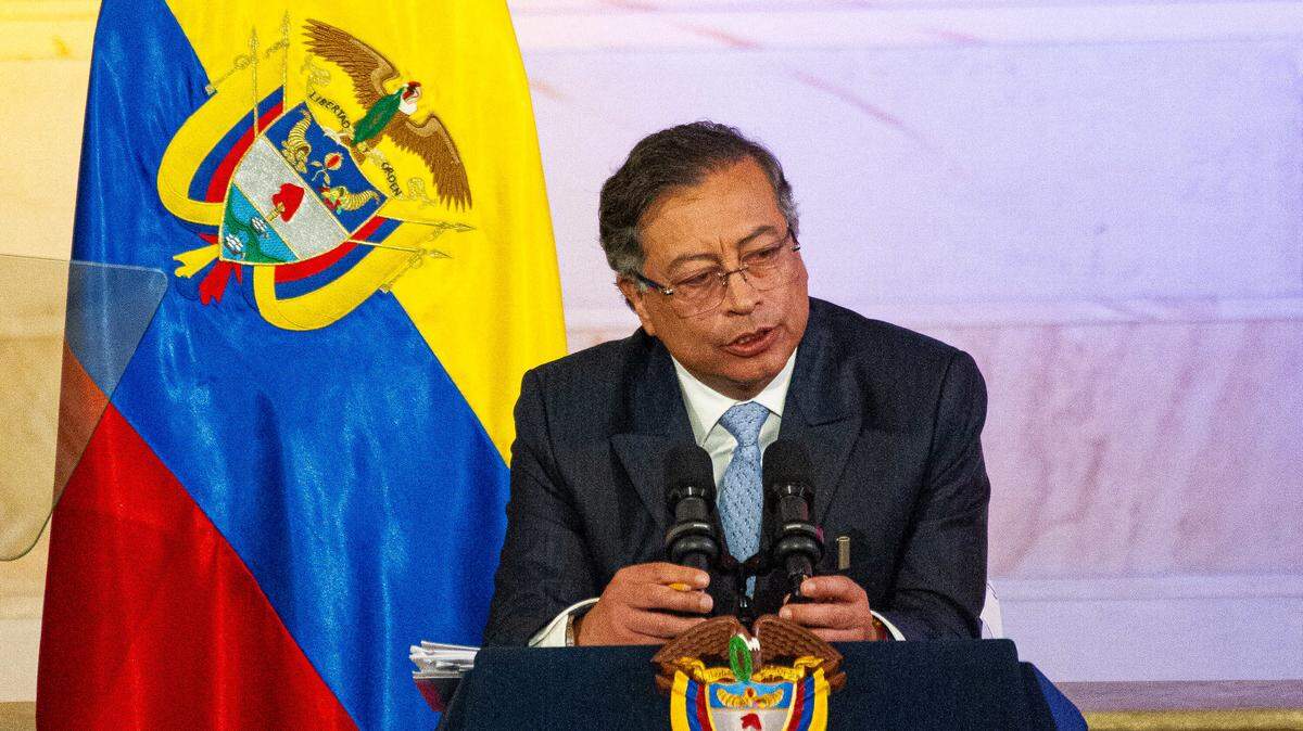 El presidente colombiano Gustavo Petro participa en la instalación del período de sesiones 2025-2026 del Congreso colombiano, el 20 de julio de 2025 en Bogotá, Colombia.