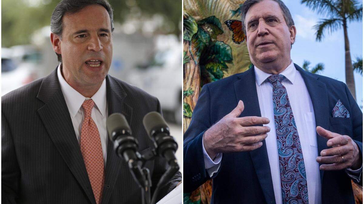El excomisionado de Miami Frank Carollo (izquierda) y su hermano mayor, el actual comisionado Joe Carollo, podrían volver a presentarse a las elecciones el próximo año. 