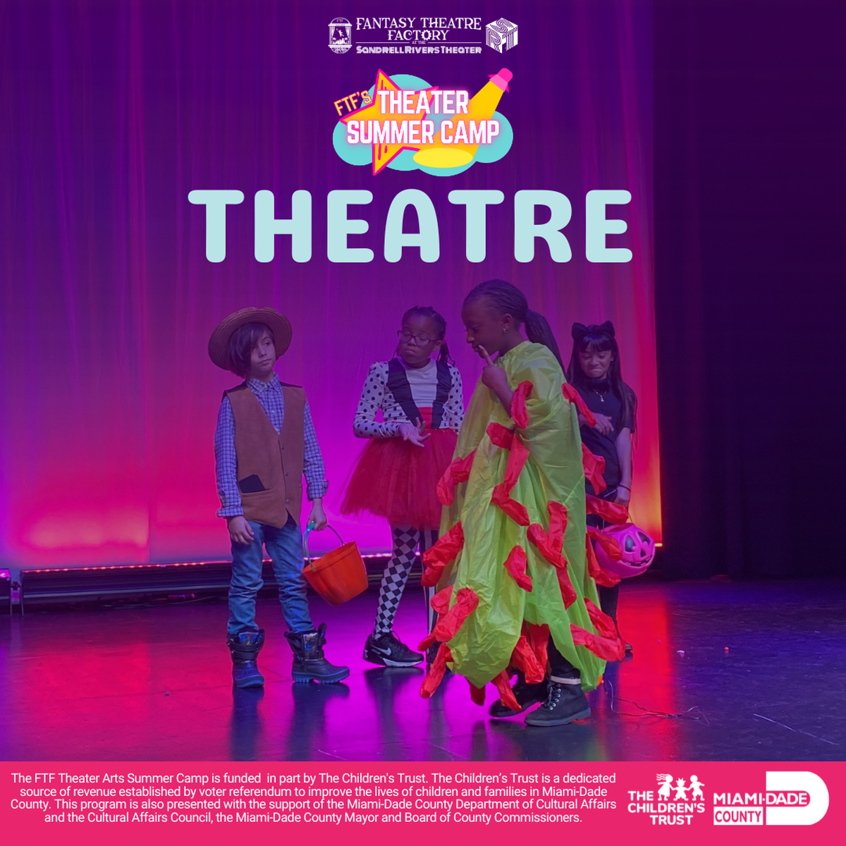 Campamento de verano de artes teatrales de Fantasy Theatre Factory.