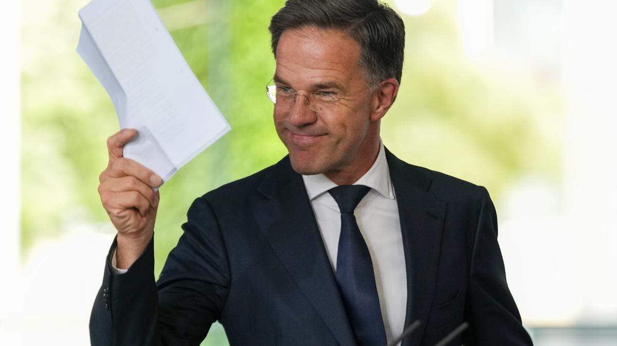 El Secretario General de la OTAN, Mark Rutte, llega a la Cancillería para una conferencia de prensa el 9 de julio del 2025 en Berlín. Rutte, visitará Washington el lunes y martes próximos para reunirse con el presidente de Estados Unidos, Donald Trump, entre otros, informó este domingo la Alianza Atlántica.