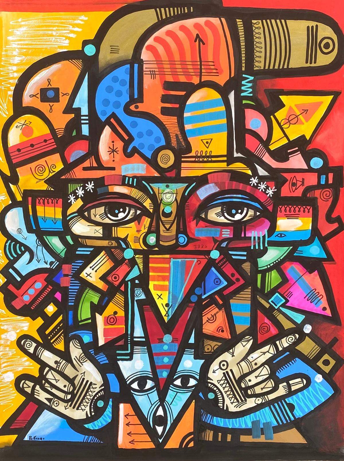 “Ancient Futurism” de Ras Terms en el Museo del Grafiti. Exposición de las obras más recientes de James Monk, más conocido como Ras Terms, un artista callejero espiritual nacido en Miami.