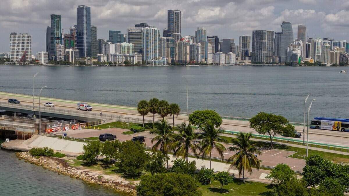 El viaducto Rickenbacker en Miami, el 27 de agostro de 2025.