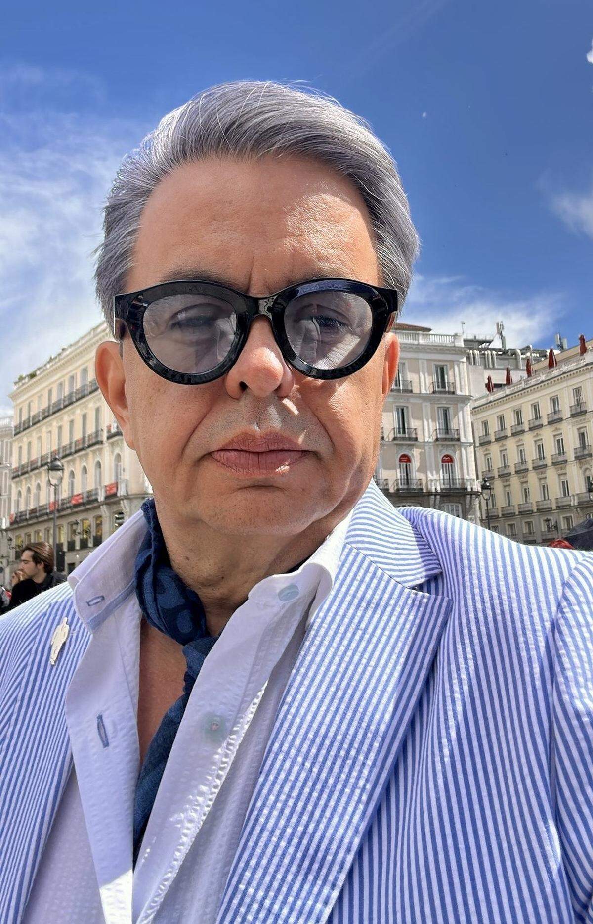 Carlucho en la Plaza Mayor de Madrid.