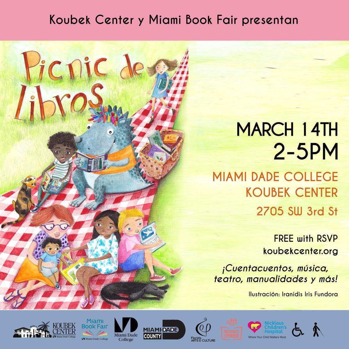 Koubek Center y Miami Book Fair presentan “Picnic de libros”.