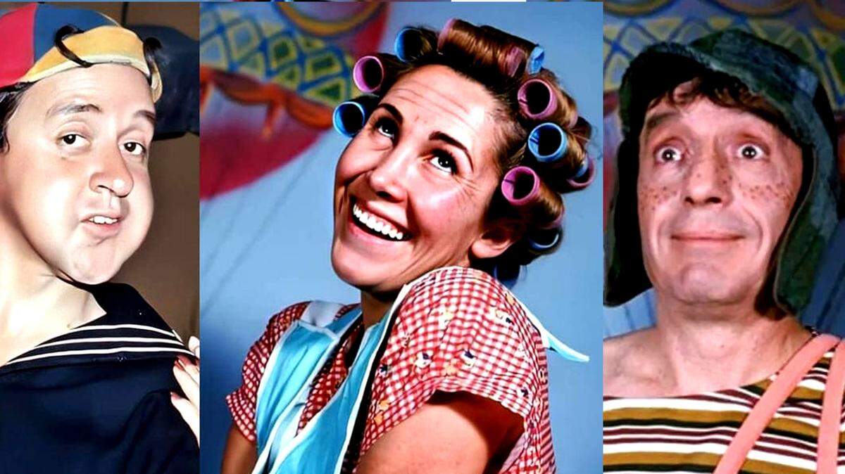Kiko, Doña Florinda y El Chavo del 8.