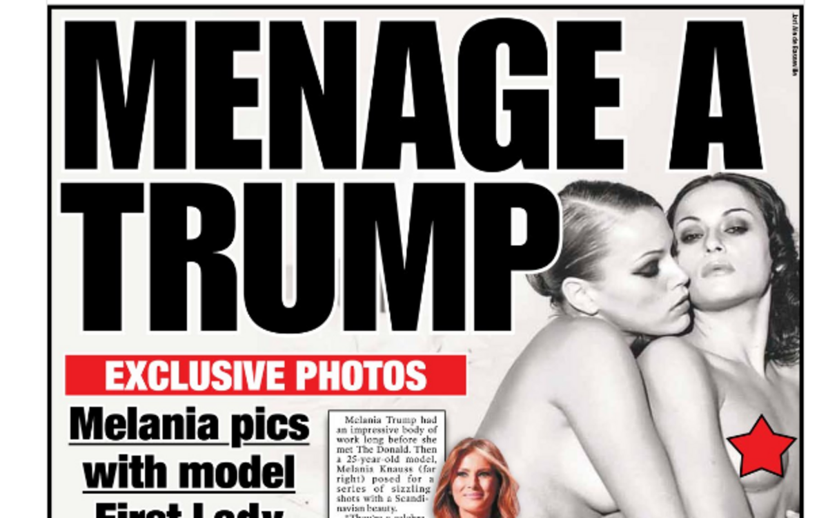 Imagen del tuit enviado por The New York Post promocionando la portada del lunes 1ro de agosto, con fotos de Melania Trump, esposa de Donald Trump. 